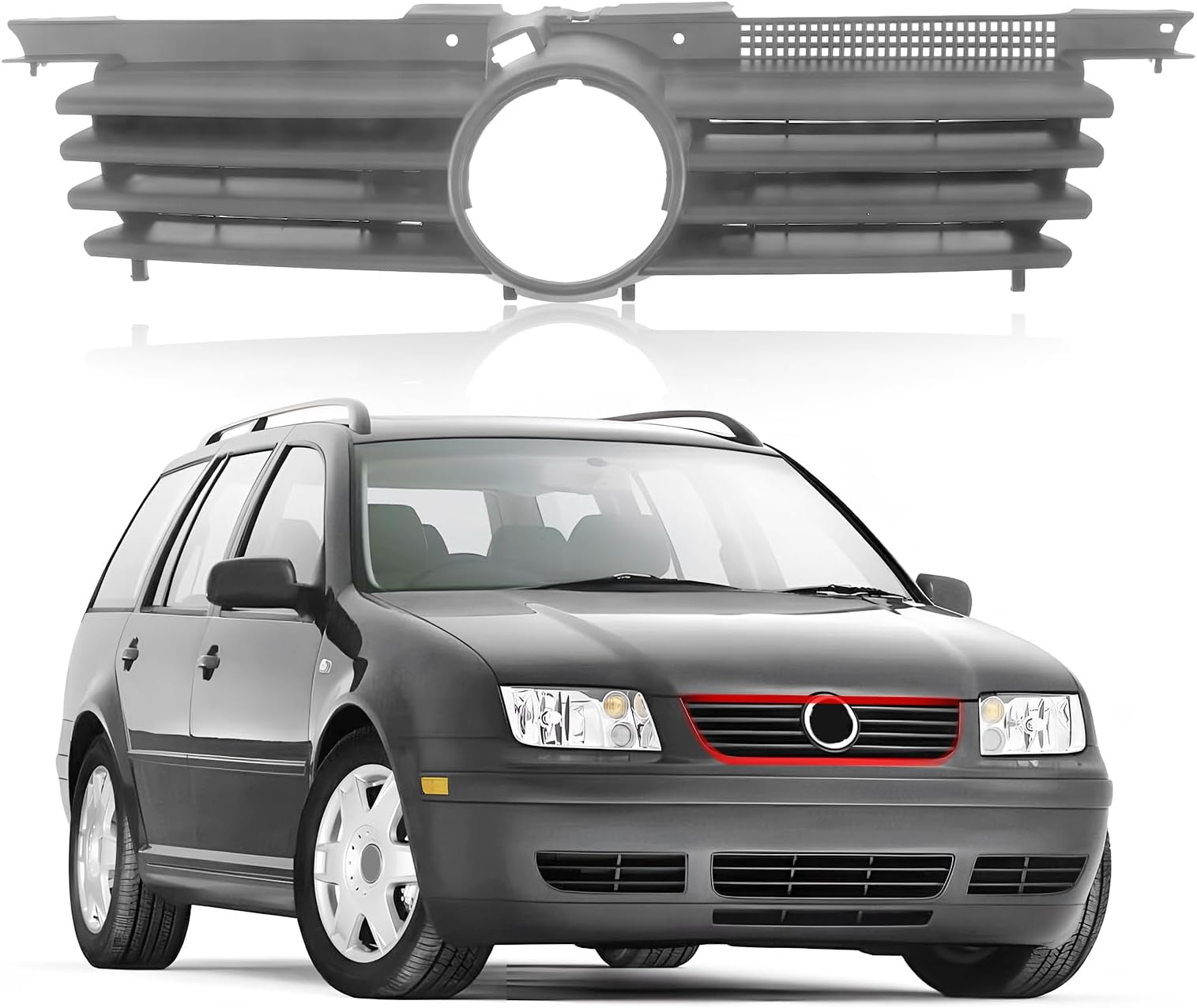 CarPartsDepot Front Grille Grill Fits Volkswagen Jetta 99-05 Gray
