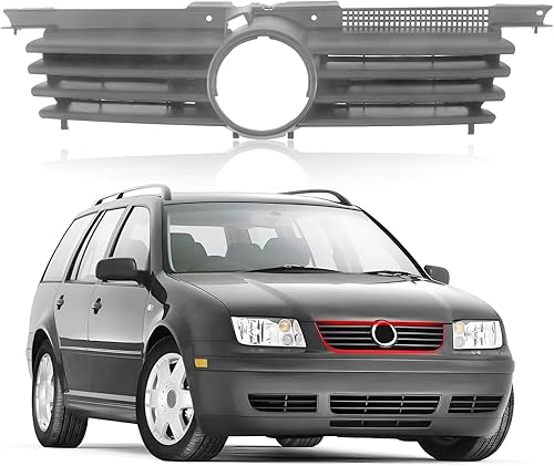 Vista 11 de CarPartsDepot Rejilla delantera compatible con Volkswagen Jetta (1999-2005 Jetta Black)