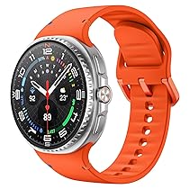 MoKo Cinturino Sportivo per Samsung Galaxy Watch 8 40mm 44mm, Galaxy Watch 8 Classic 46mm, Cinturino di Ricambio in Morbido Silicone per Uomo Donna, M, L, Arancione