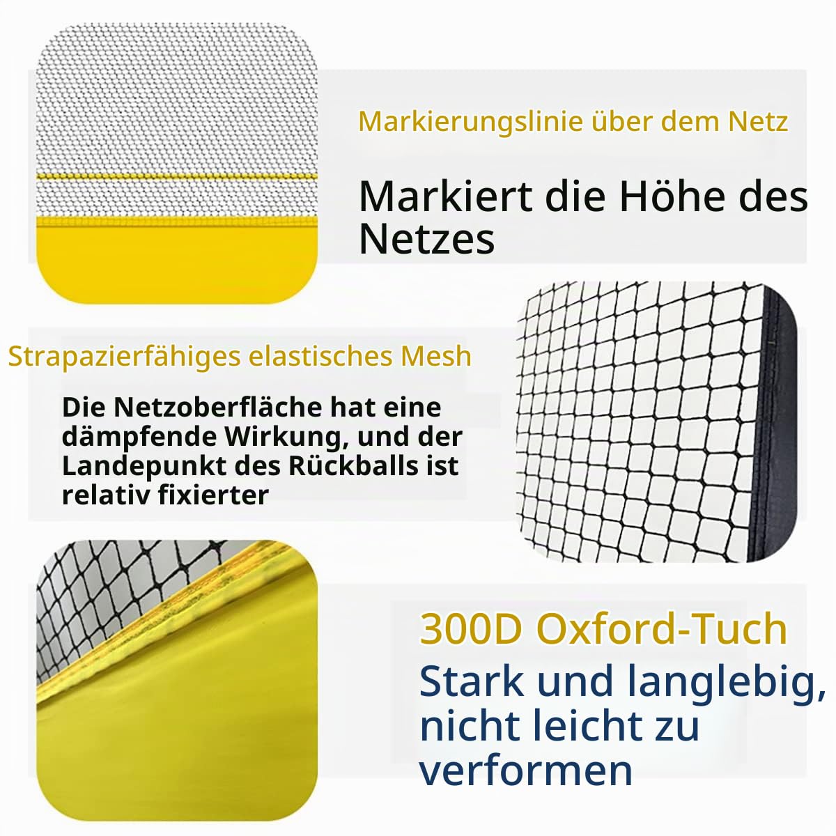 Tragbarer Tennis-Rebounder, Tennis-Übungswand für das Training im Innen- und Außenbereich, Trainingsgerät, Tennis-Rebound-Netz, für Grundschläge und Volley-Tennis (Größe: 1,8 x 3,5 m)