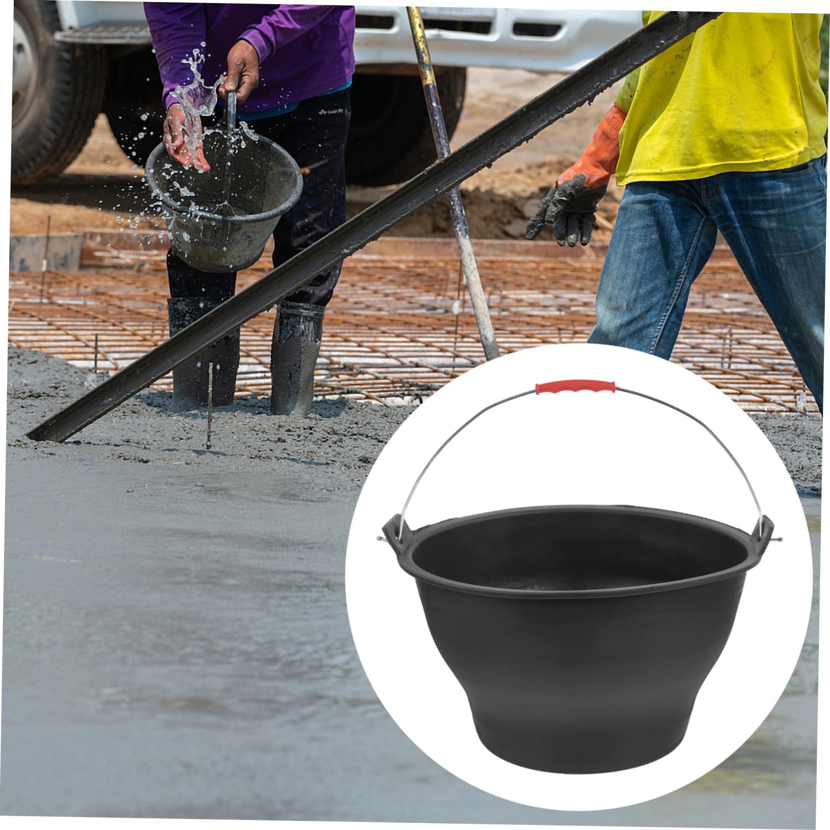 CHILDWEET Secchio Per Cemento Con Manico Secchio Di Stoccaggio Per Cantieri Edili Per Giardinaggio e Trasporto Facile Capienza Ottimale Per Cemento e Design Pratico e Resistente Compatte Per