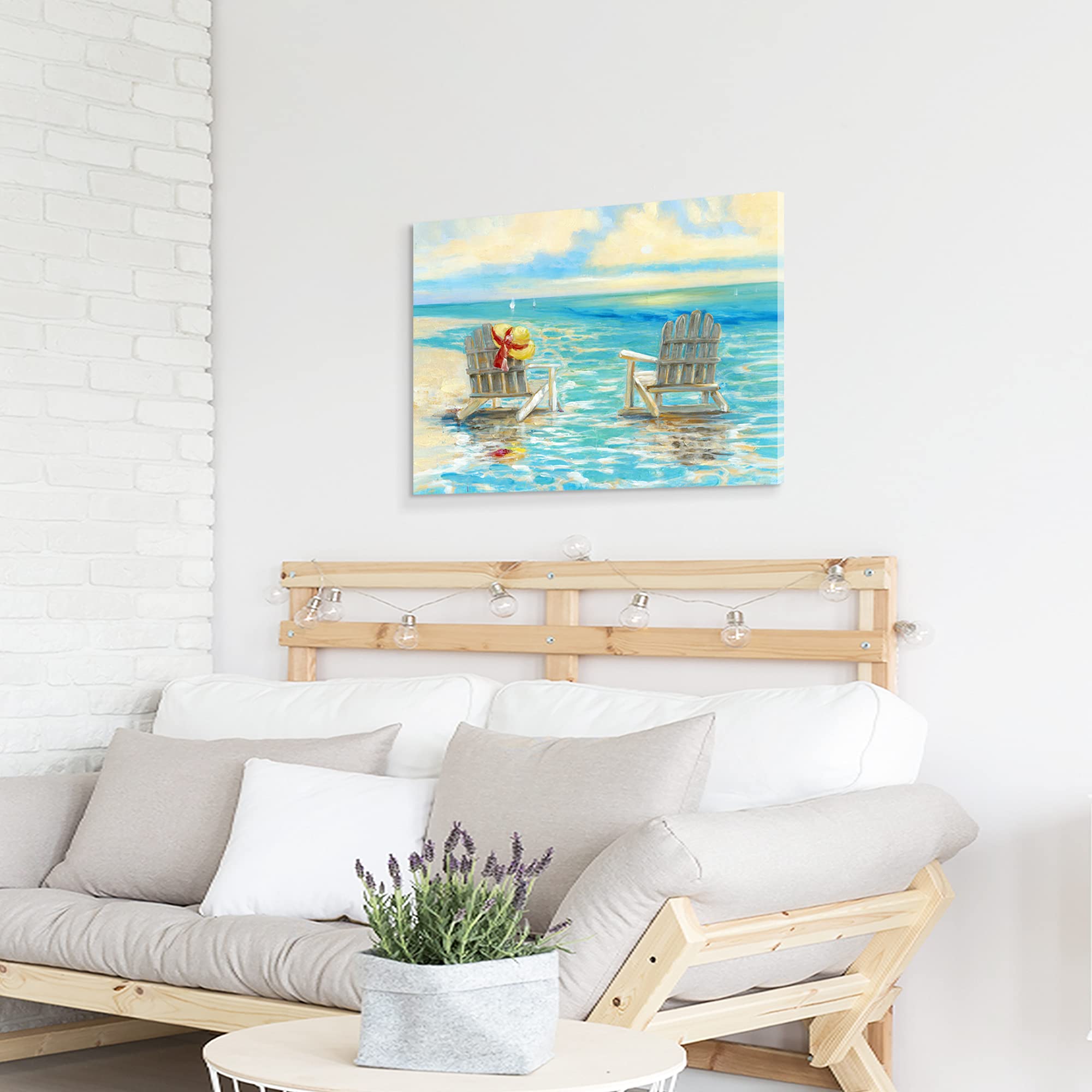 Grande Spiaggia Tramonto Paesaggio Marino Con Cornice Stampa su Tela Arancione Natura Costa Paesaggio Quadri Moderni Immagine pittura su tela soggiorno camera da letto Cucina Decor Murale 120x50cm