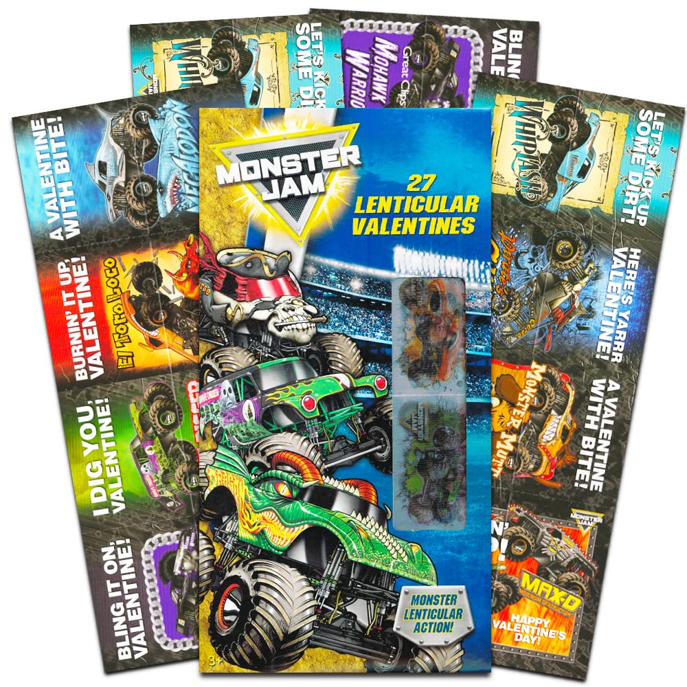 Buy Paper Magic Monster Jam Valentines Day Cards for Kids Toddlers