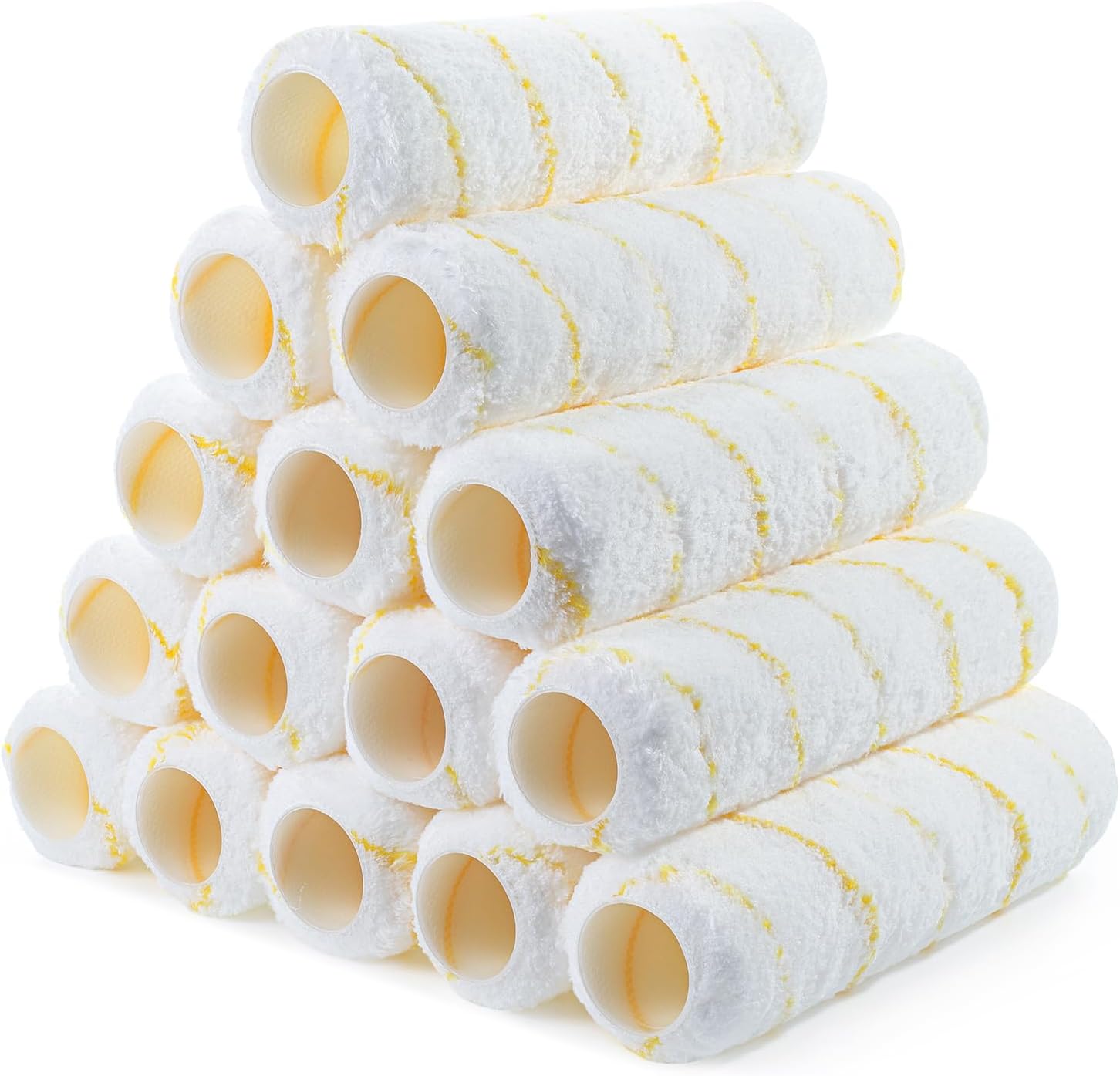 Bates- Paint Roller Covers, 9", Pack of 18, Covers for Paint Rollers 9 Inch, 9 Inch Paint Roller Covers, Paint Roller Cover, Paint Roller Covers 9 Inch, Large Paint Roller Covers 9 Inch, 18 Pack Yellow Stripes