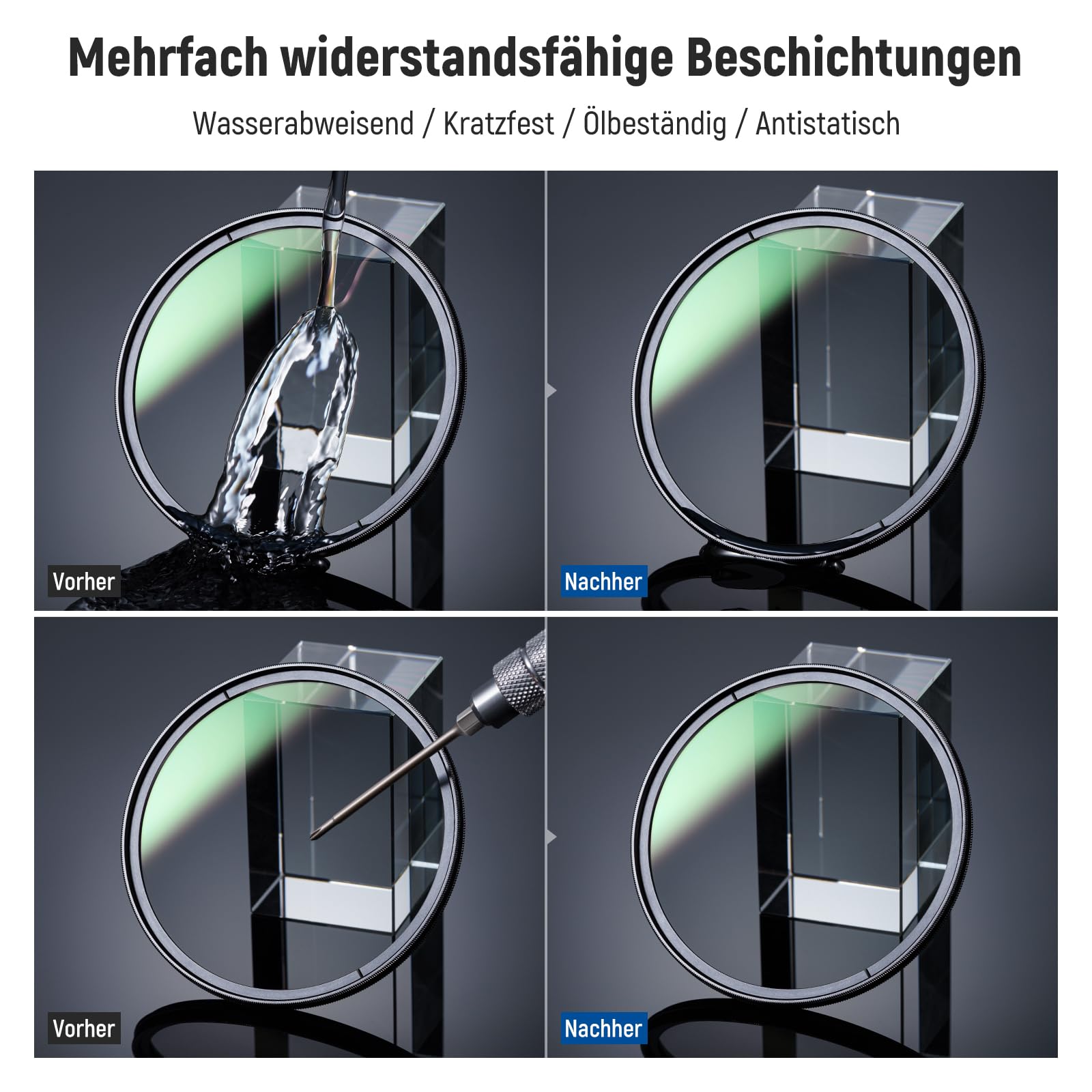 NEEWER 67mm CPL Filter mit Objektivdeckel, mehrfach beständiger, nanobeschichteter Zirkularer Polarisationsfilter mit optischem HD Glas für Kameraobjektive, Polfilter reduziert Reflexionen Blendung