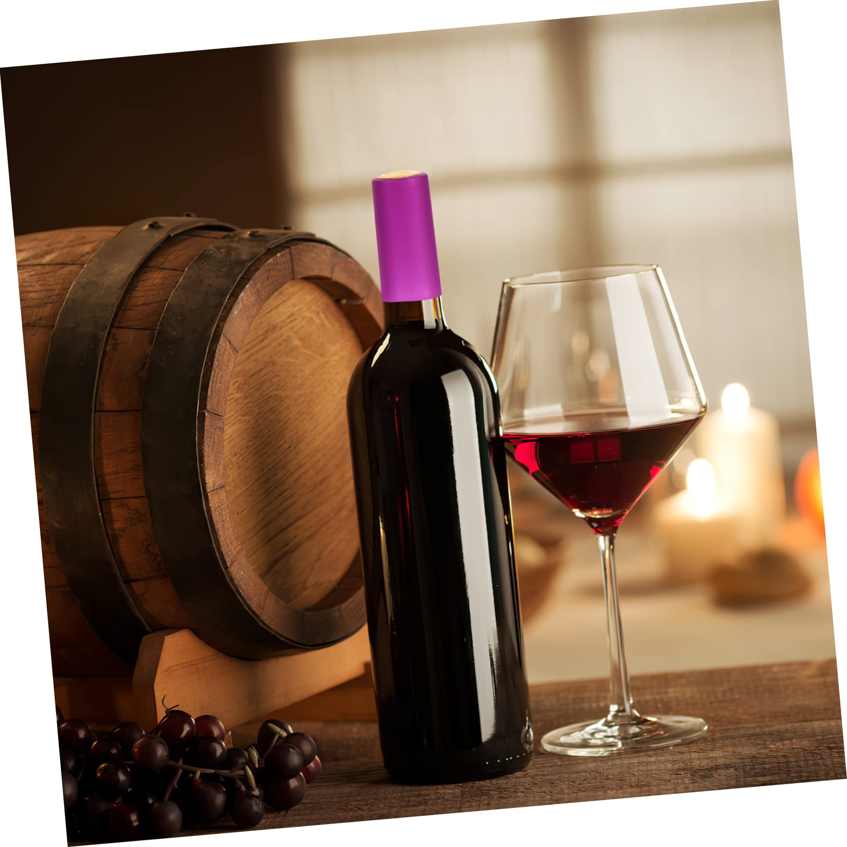 BEBEMOKO 200pcs Heat Shrink Capsules for Wine Bottles Height Wine Bottle Caps for Home Restaurants