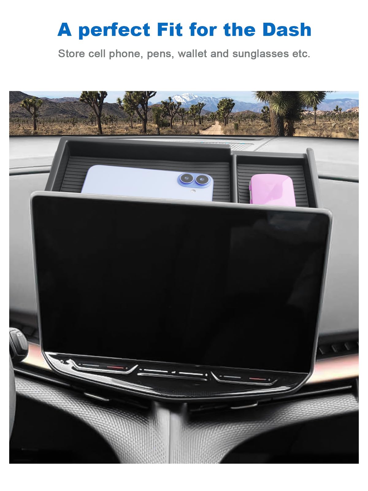 CDEFG Kompatibel mit Cupra Tavascan 2025 2026 Mittelkonsole Organizer 15 Zoll Aufbewahrungsbox Handschuhfach Aufbewahrung Auto Center Console Tray Zubehör (Instrumententafel)