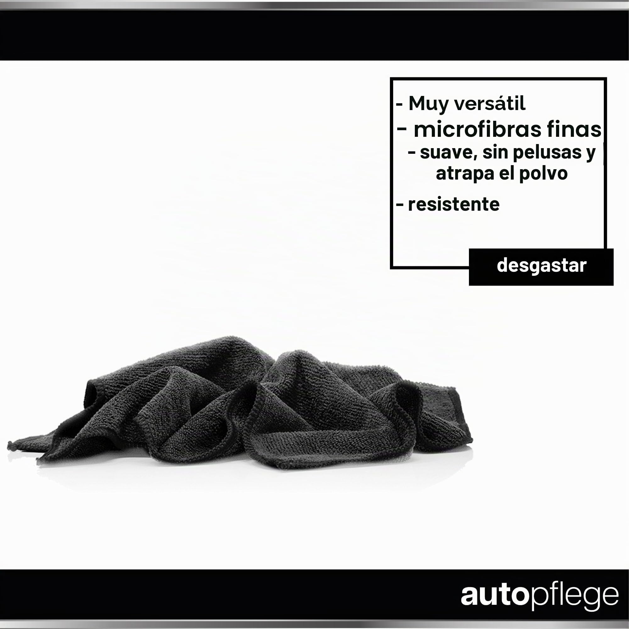 autopflege Juego de refrescadores de plástico para coche para interior y exterior | Meguiar's Ultimate Black Plastic Restorer + 3 x almohadillas aplicadoras + paño de pulido | Cuidado de plástico para