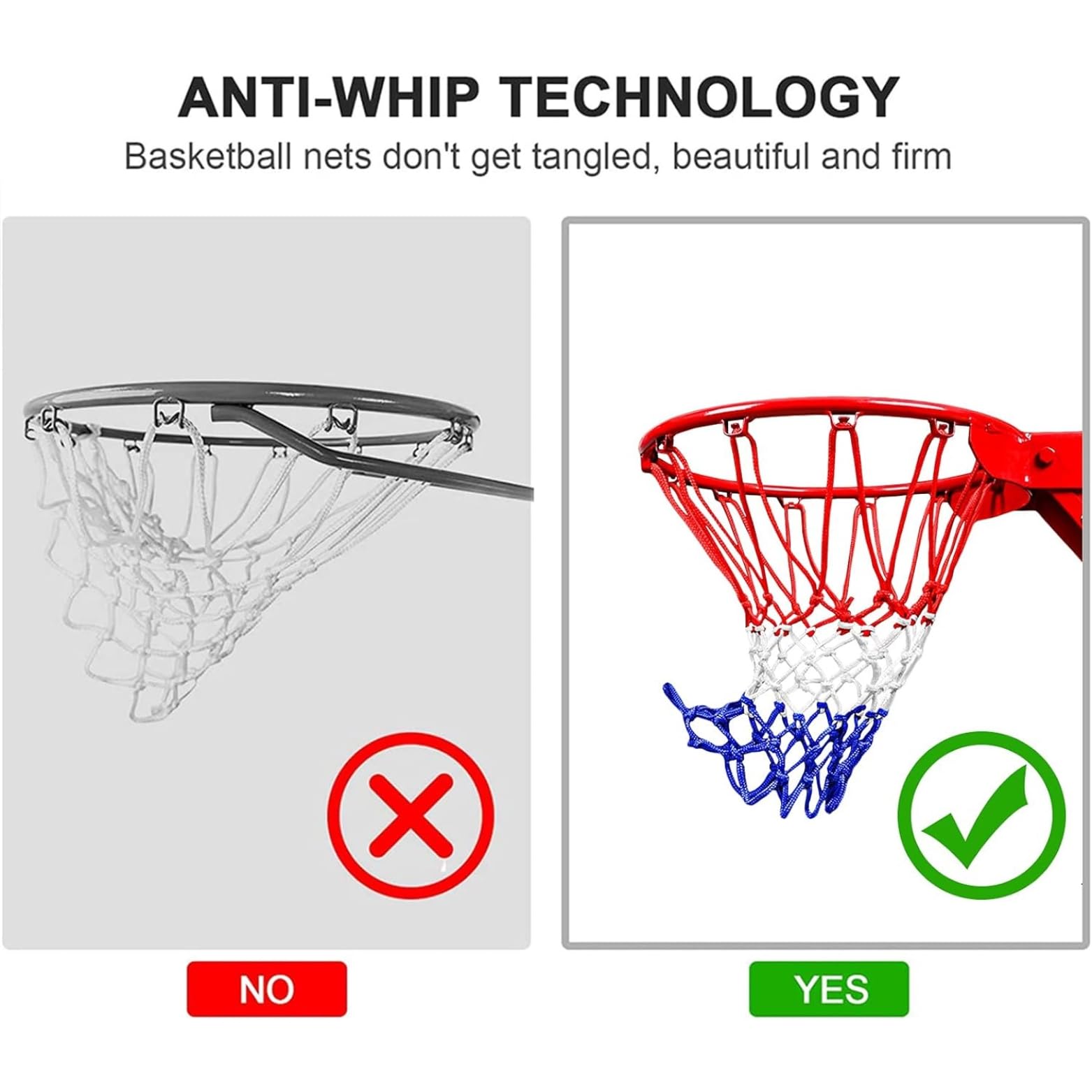 ZAIN SPORTS - Basketball Ring with Net - 195 Grams Professional Upgraded Basketball Net Outdoor with 21 inches Durable 10 Loops - Heavy Duty Basketball Hoop Net for Indoor or Outdoor Play (7 No. Ball) 4