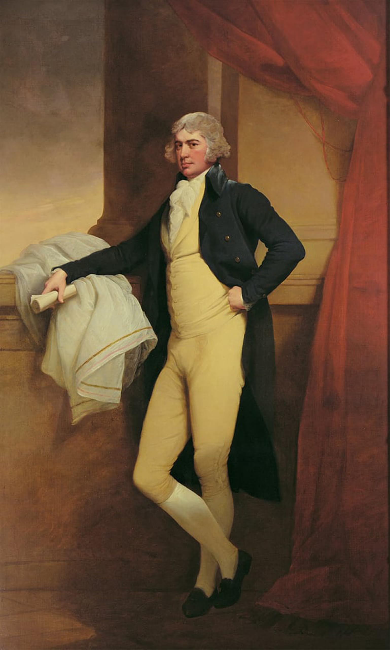 POSTERIIk Vintage Print Pop Art Landscape Artwork Portrait of Samuel Oldknow by Wright of Derby Art Prints for Office Home Decor 60x90cm