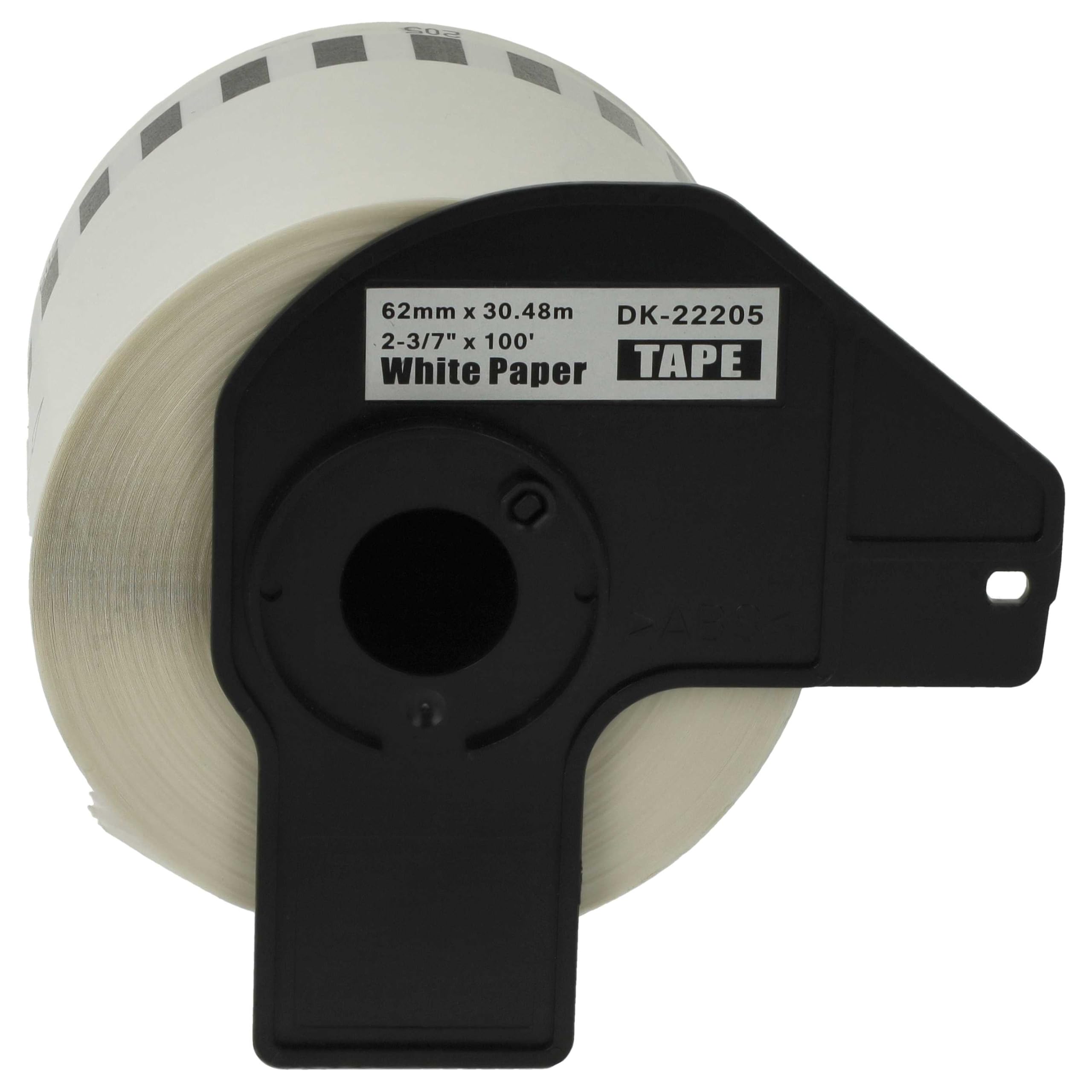vhbw 10x rullo 1 etichette con supporto compatibile con Brother PT QL-1050