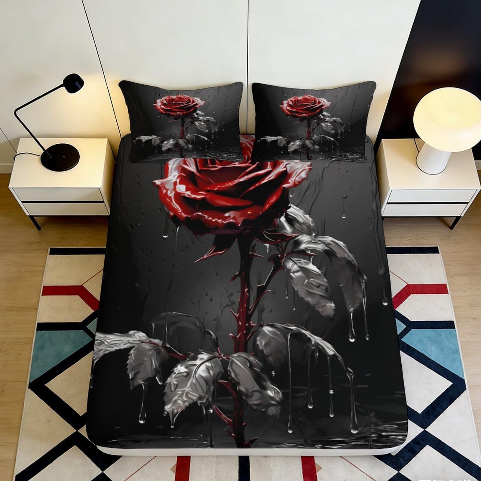 3D Printed Amsterdam Town Fitted Sheet Microfiber Deep Pocket Non-Slip Bedroom Bedding Amsterdam Mattress Fitted Cover 140x200x25cm