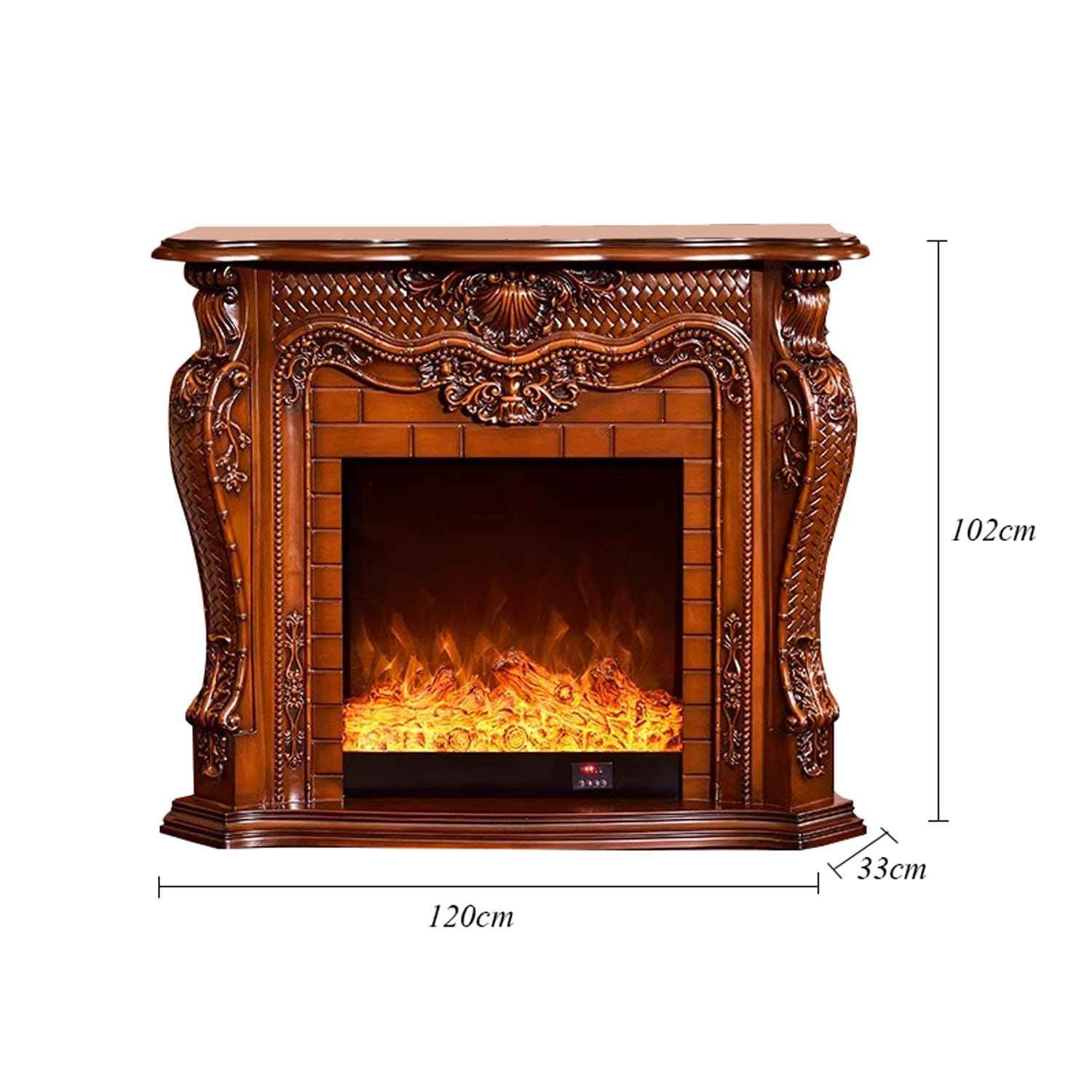 SchAan Electric Fireplace Stove freestanding Electric Fireplace European Style Simulated Fire Heating Electric Fireplace Decorative Cabinet(Color:2)
