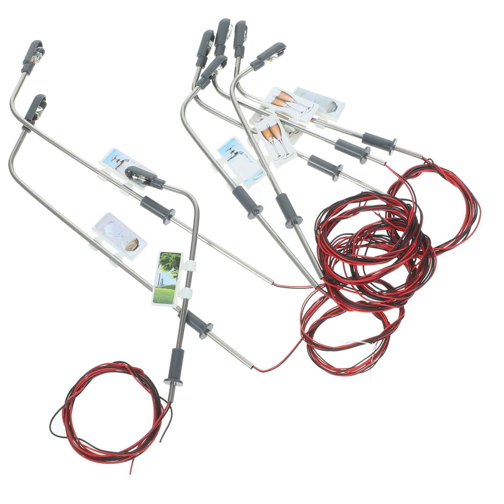 SEWOART Miniature Led Lights 15pcs Model Lampposts 1/150 Scale Street Lamps for Model Making