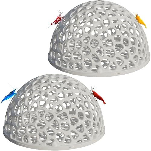 Aquarium Shrimp Hide, Fish Tank Porous Cave Shelter Hideout Ornament, Detachable Breeding Shrimp Hide & Rest Tunnel, 2 Set, White
