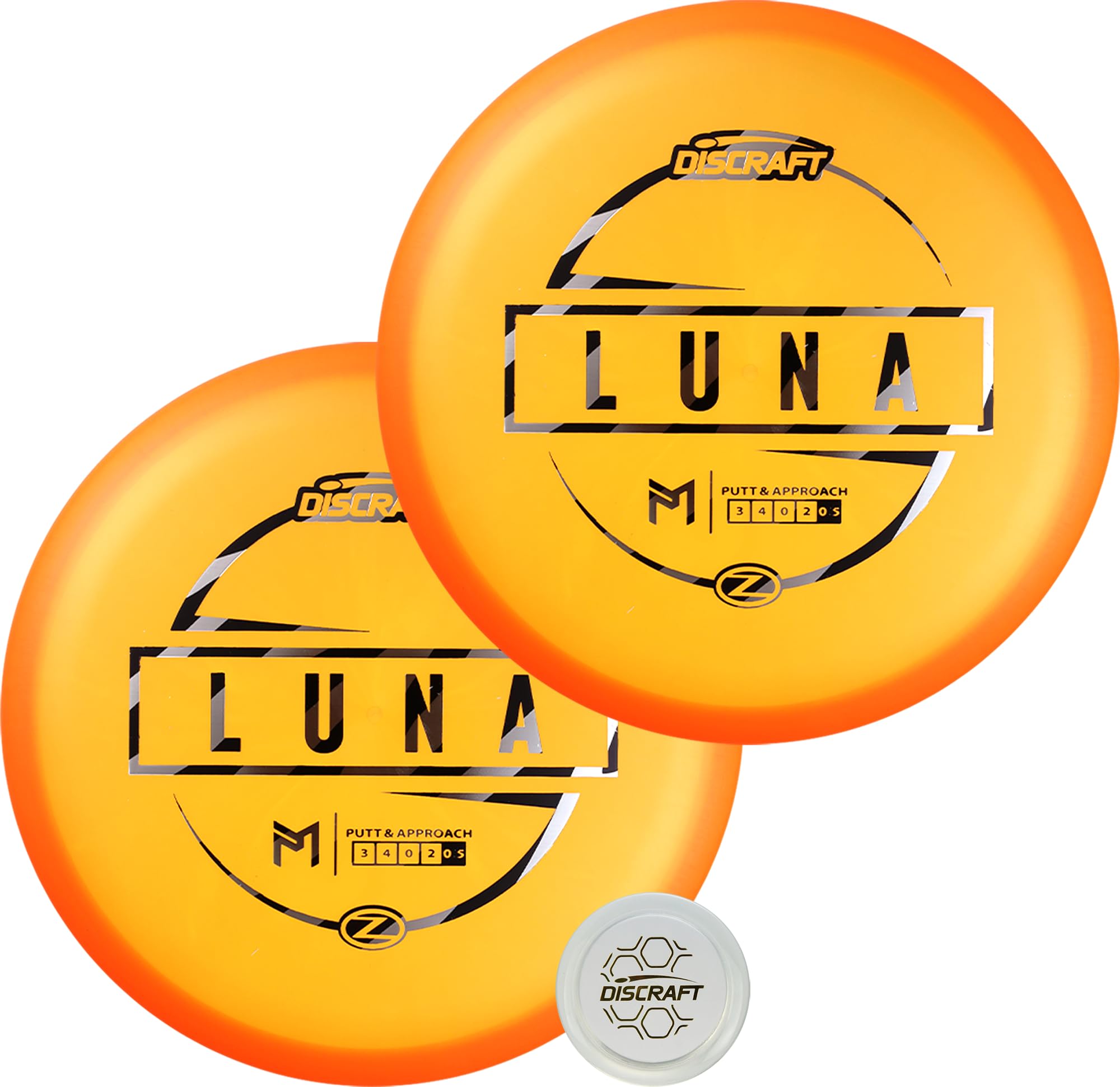 Discraft Paul McBeth Z Luna 2-Pack - Signature Series Set with Matching Orange Putters & Exclusive Snap Cap