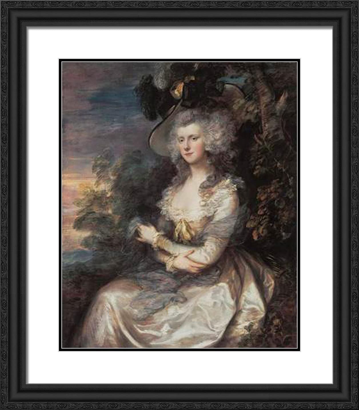 ArtDirect Gainsborough, Thomas 20x23 Gold Ornate Framed Art Print with Double Matting Titled: Mrs. Thomas Hibbert