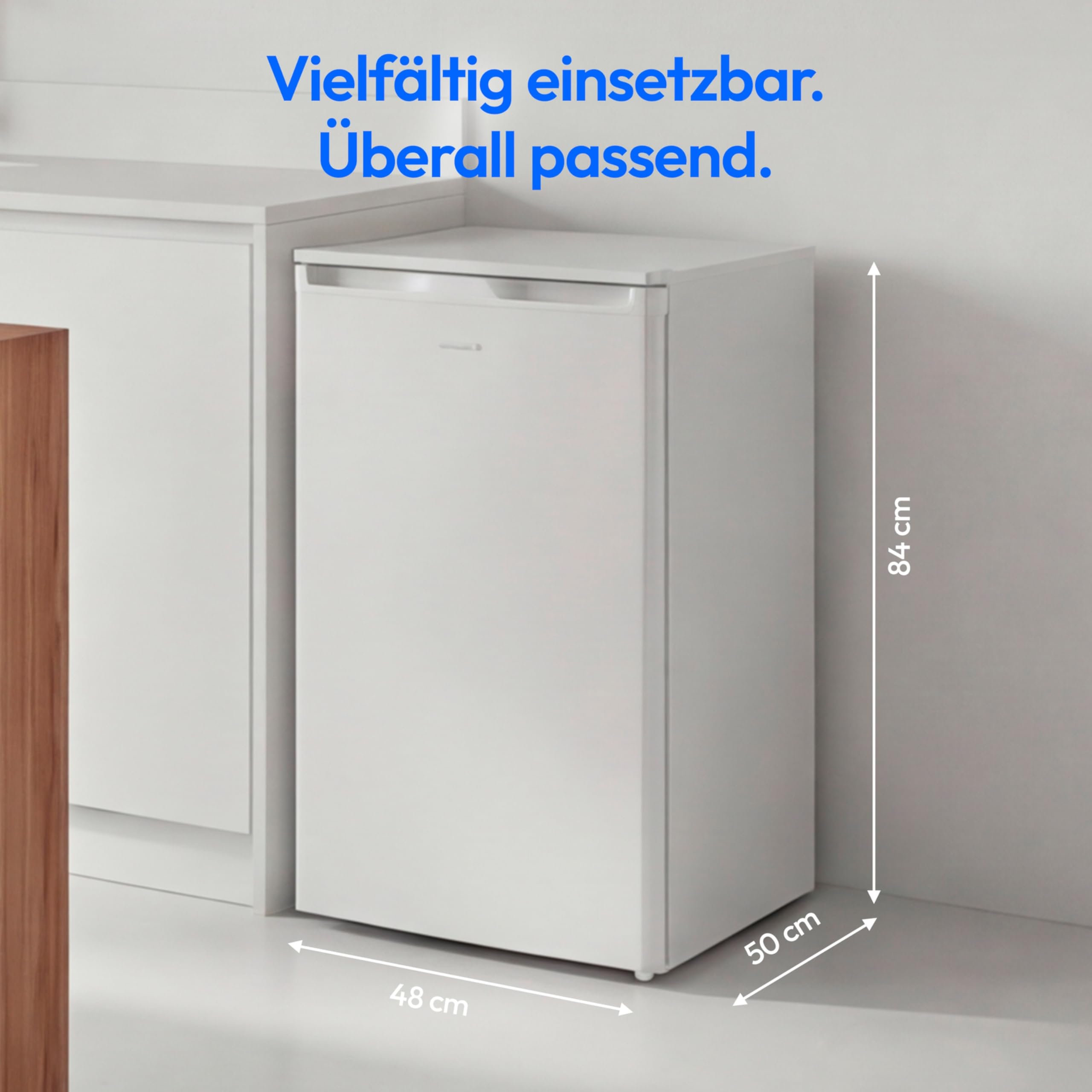 MEDION Gefrierschrank (64 Liter, 4-Sterne-Gefrierfächer, bis zu -25°C, Türanschlag wechselbar, höhenverstellbare Füße, 85cm Höhe, MD 37688) weiß