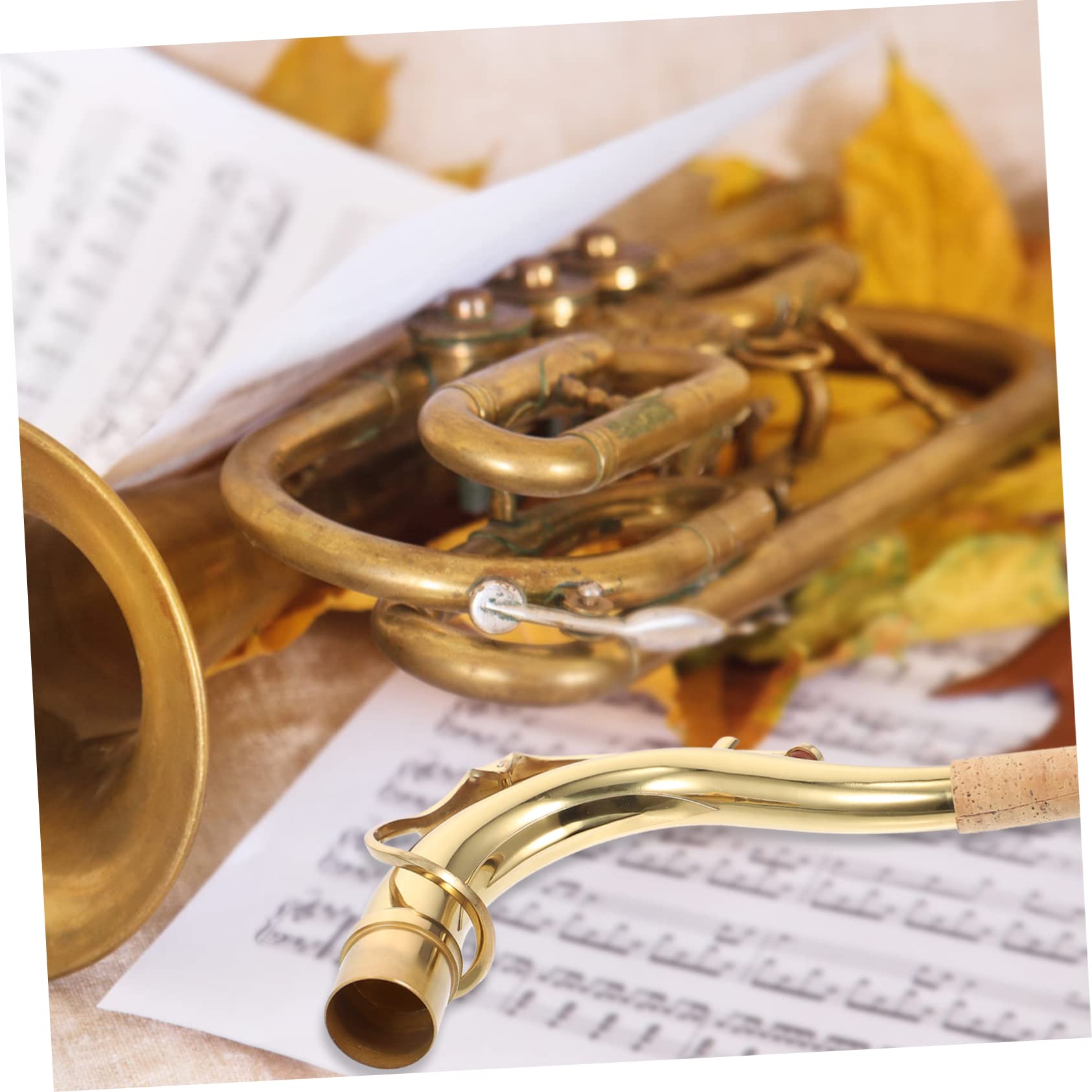 Yardwe Collo Curvo per Sassofono in Ottone Oro, Accessorio Pratico e Facile da Regolare per Sassofono Contralto, per Musicisti Professionisti e Amatori