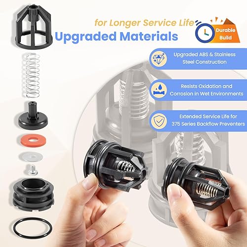 Miniatura 5 de RK34-375 - Kit de reparación completo para repuesto para modelos Zurn Wilkins 375, 375XL, 375ST, compatible con kit de piezas internas de prevención
