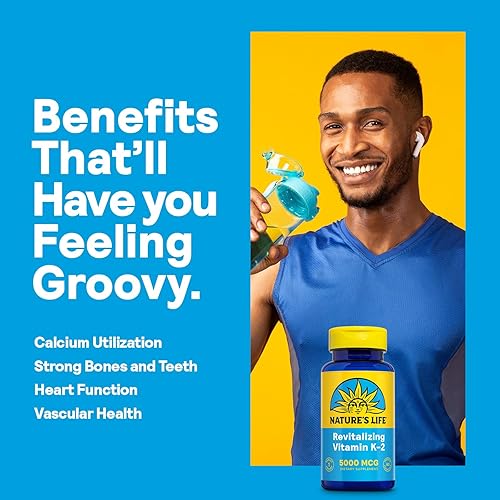 Miniatura 3 de Natures Life Vitamina K2 5000 mcg  Fórmula MK4 de alta potencia que ayuda a apoyar la salud ósea y cardiovascular  Sin OMG  60 tabletas vegetarianas