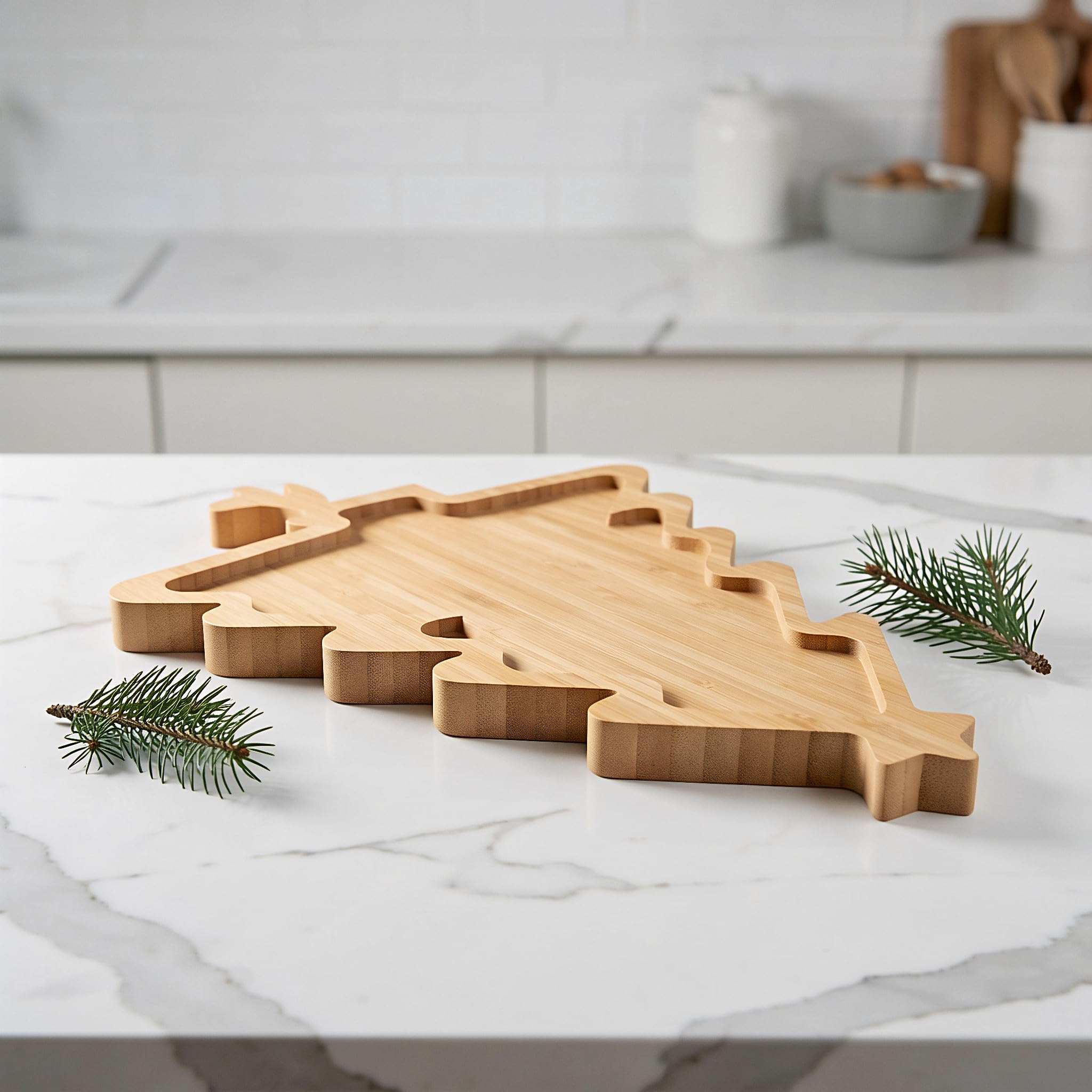 ibasenice 3 bandejas de Madera con Forma de árbol de Navidad y Tabla para e