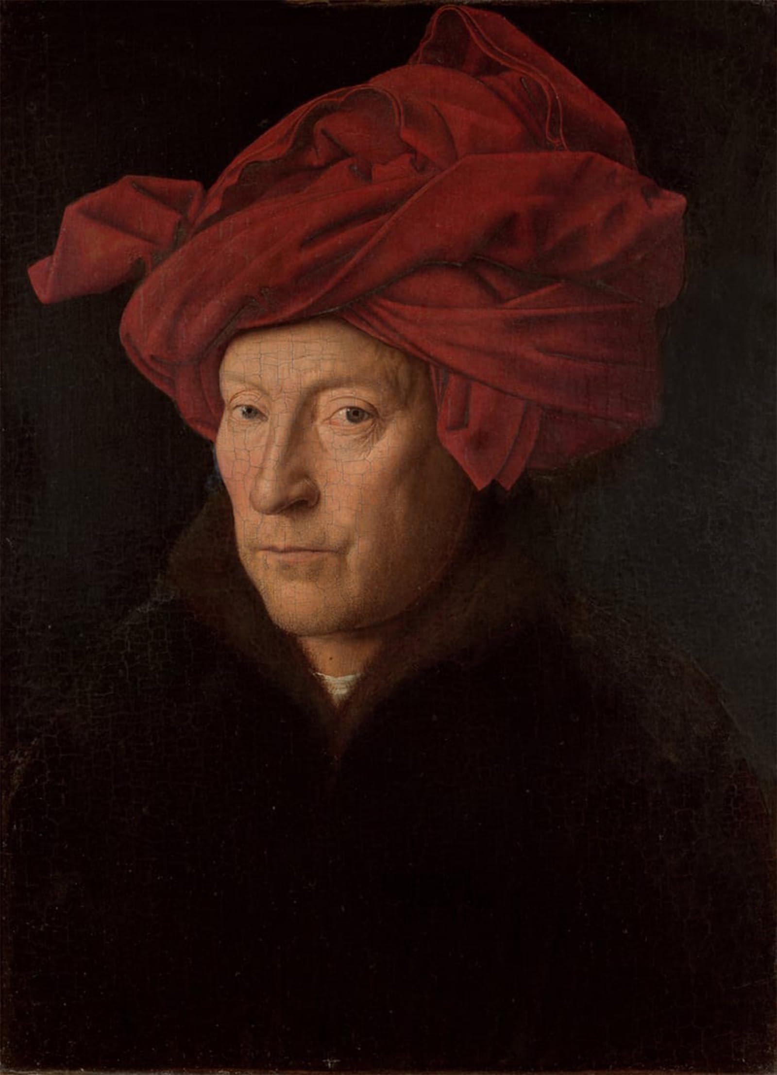 POSTERIIk Vintage Classic Picture Landscape Artwork Portrait of a Man by Jan Van Eyck Portrait Canvas Painting for Office Home Decor 60x90cm
