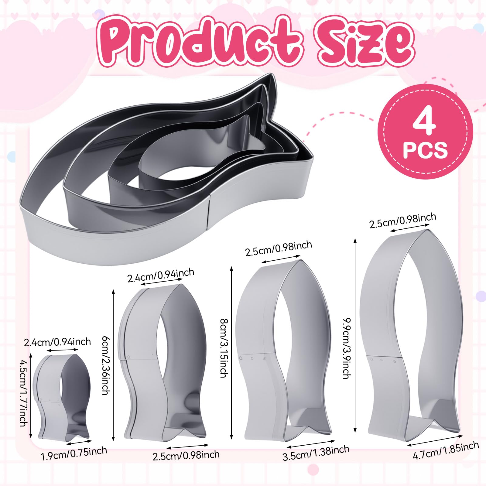 JOKUMO Set 9 Formine Per Biscotti Creature Marine - Acciaio Inox 430 - Pesce, Delfino, Squalo, Stella Marina