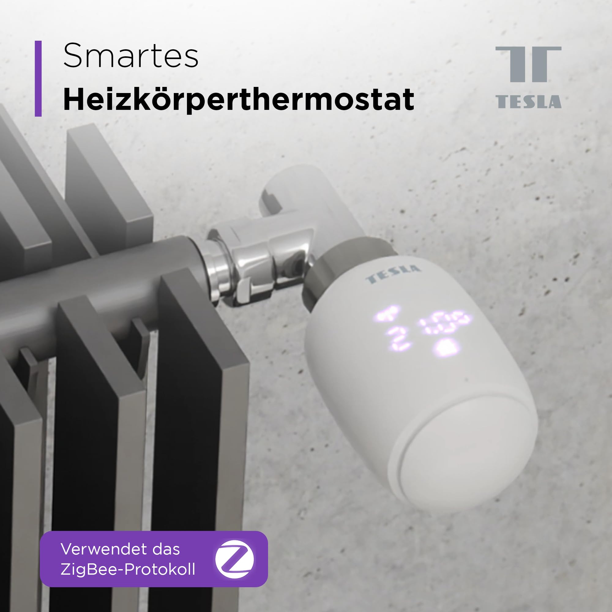 Tesla Smart Thermostatic Valve TV500 | Termostato elettronico compatibile con Amazon Alexa-Google Assistant | Valvola termostatica intelligente per risparmiare costi di riscaldamento (Smart