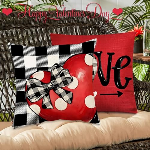 Miniatura 3 de TaHLga Juego de 4 fundas de almohada para el día de San Valentín para sofá y silla, fundas de almohada de camión de amor de 18 x 18 pulgadas, fundas