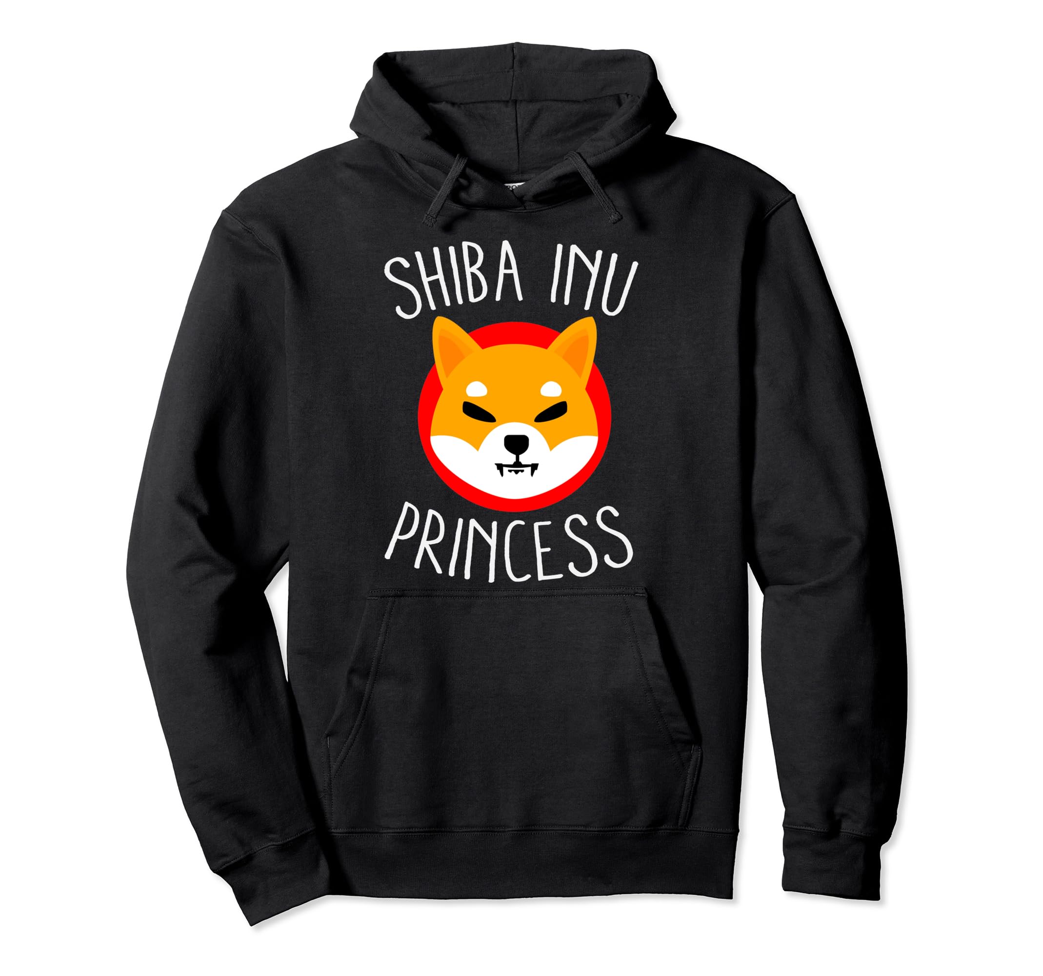 Shiba Inu Princess Funny Shib Coin Cryptocurrency Blockchain Pullover Hoodie, Black