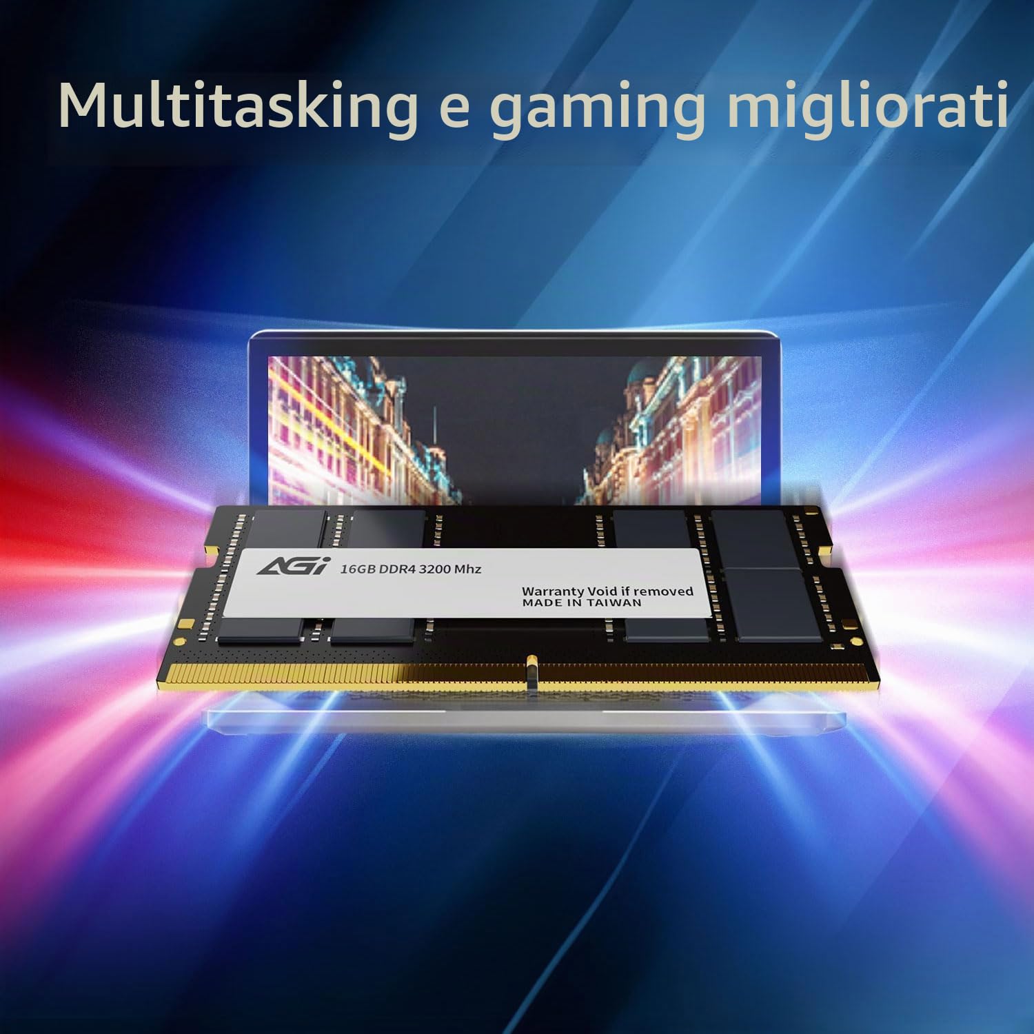 AGI SD138 16GB RAM DDR4 Modulo Memoria SO-DIMM 260 Pin 3200MHz Laptop