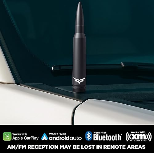 Miniatura 5 de EcoAuto Badass 50 Cal Bullet Antena de repuesto para todos los modelos de camiones Chevy y GMC años  Reemplazo de antena de coche  Aluminio de grado