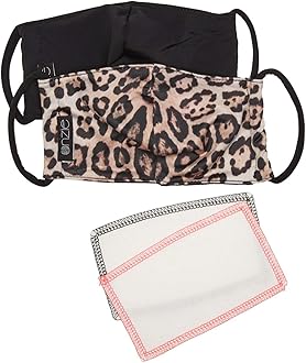 Onzie Mindful Mask and Filter 2-Pack Black/Leopard/Black/Pink One Size