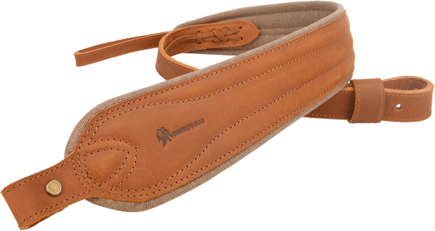 WAYNE'S DOG Slip On Recoil Pad with Sling, Leather Canvas Buttstock Extension Recoil Reduction Pad with Straps