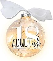 Vista 7 de Adorno de Navidad iluminado para cumpleaños número 21, regalo de felicitación a veintiún años para él o ella, cumple 21 años, transparente