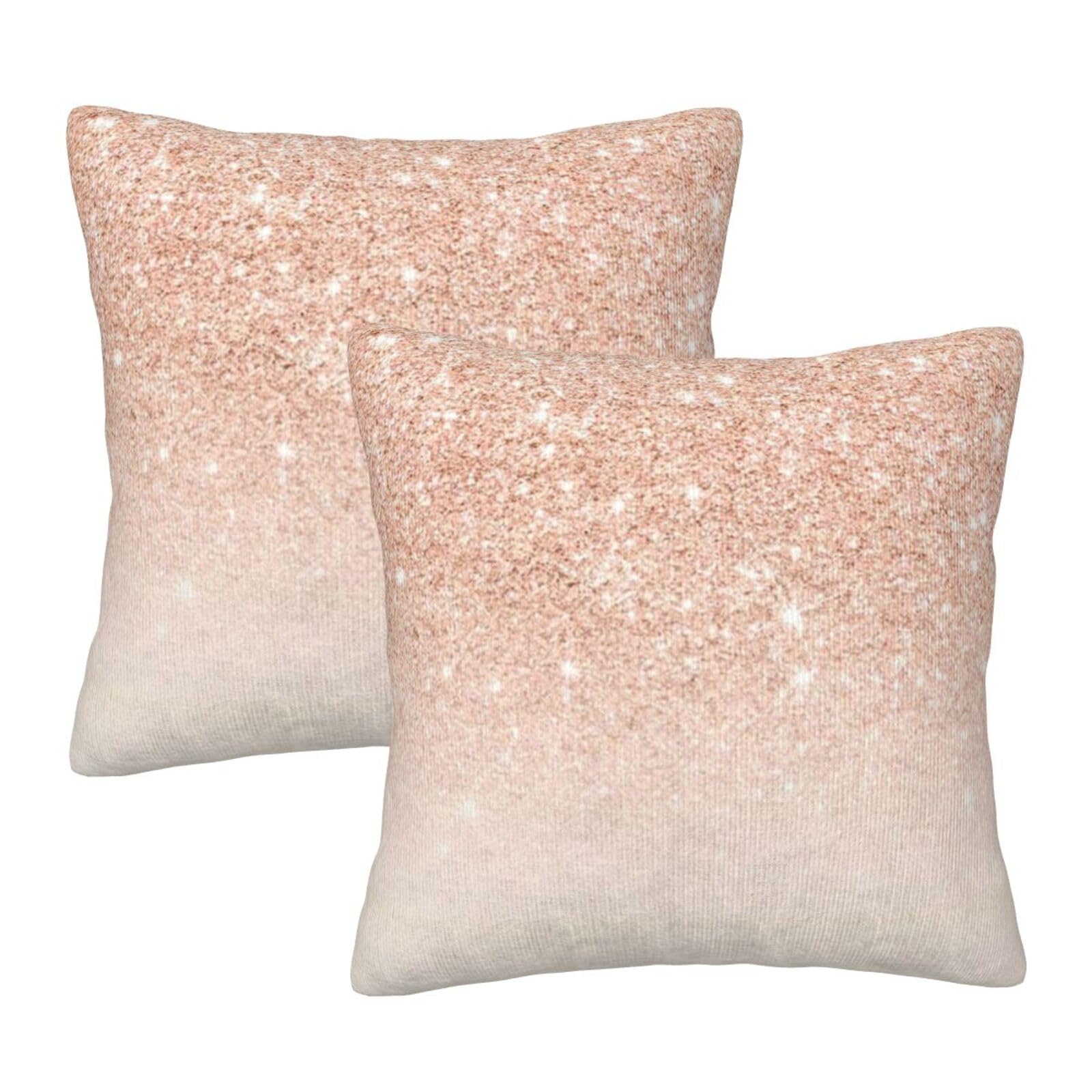 Taies d'oreiller carrées lot de 2 or rose pour illuminer votre coin lecture et vos soirées cocooning