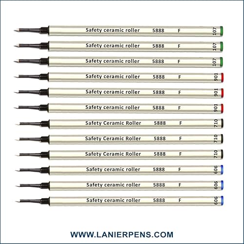 Miniatura 2 de Schmidt 5888 F - Tubo de metal de repuesto de cerámica de seguridad, color verde (3), rojo (3), negro (3), azul (3), punta fina de 0.024 in, paquete