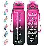 Enerbone 32 oz Drinking Water Bottle with Times to Drink and Straw, Motivational with Carrying Strap, Leakproof BPA & Toxic Free, Ensure You Drink Enough Water for Fitness Gym Outdoor