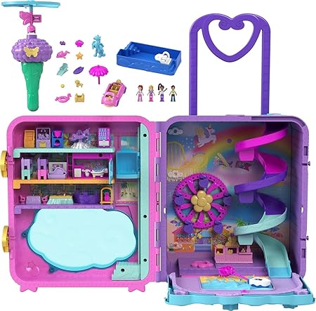 Polly Pocket Pollyville Playset, Resort Rollaway Suitcase,