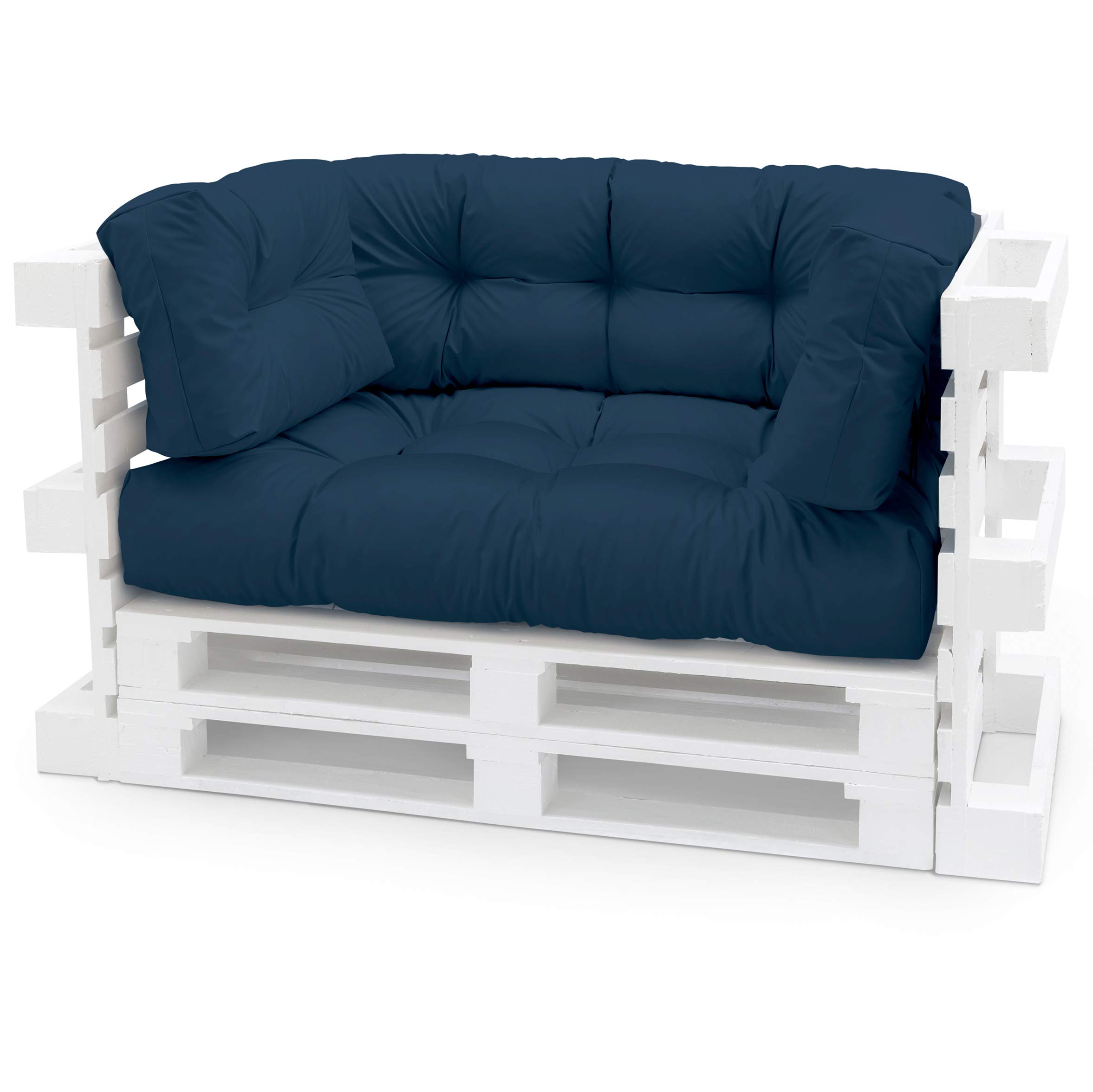 Spatium Euro pallets cushions removable pillowcase, water-resistant, resistant to stains Navy Blue 4 Piece Set