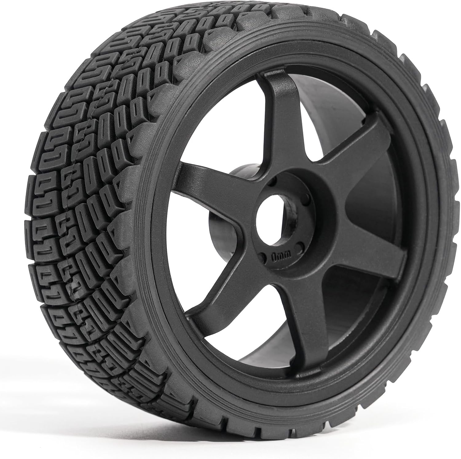 Pre-Glued Wheel & Rally Tire Set for 1/7 1/8 RC Car ARRMA Infraction/Felony, MJX 7303, KM C3, 100 x 40 mm Rubber, 17 mm Hex EVA Insert, 4 pcs, Black