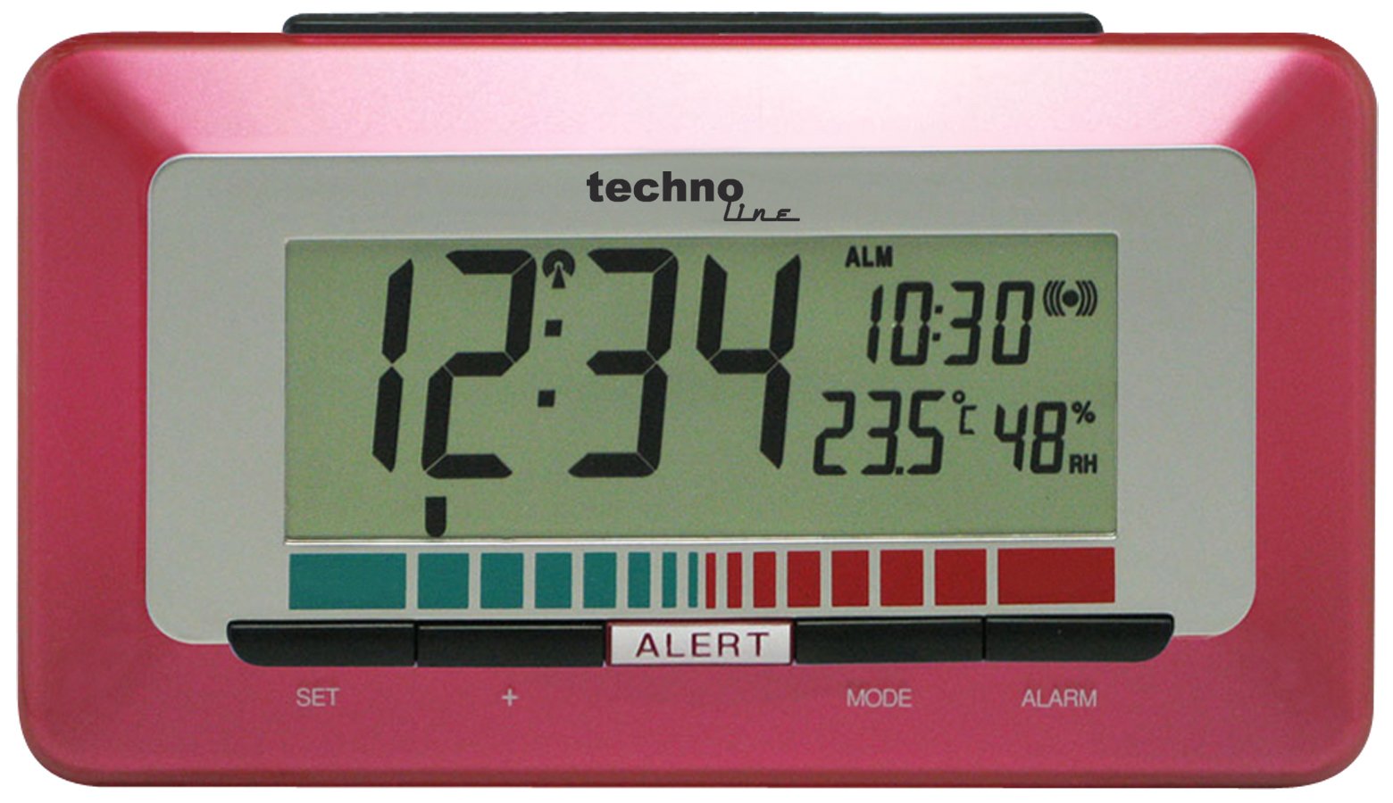 Technoline WL 1000 Luftgüte-Monitor mit Luftgütealarm, rot/metallic