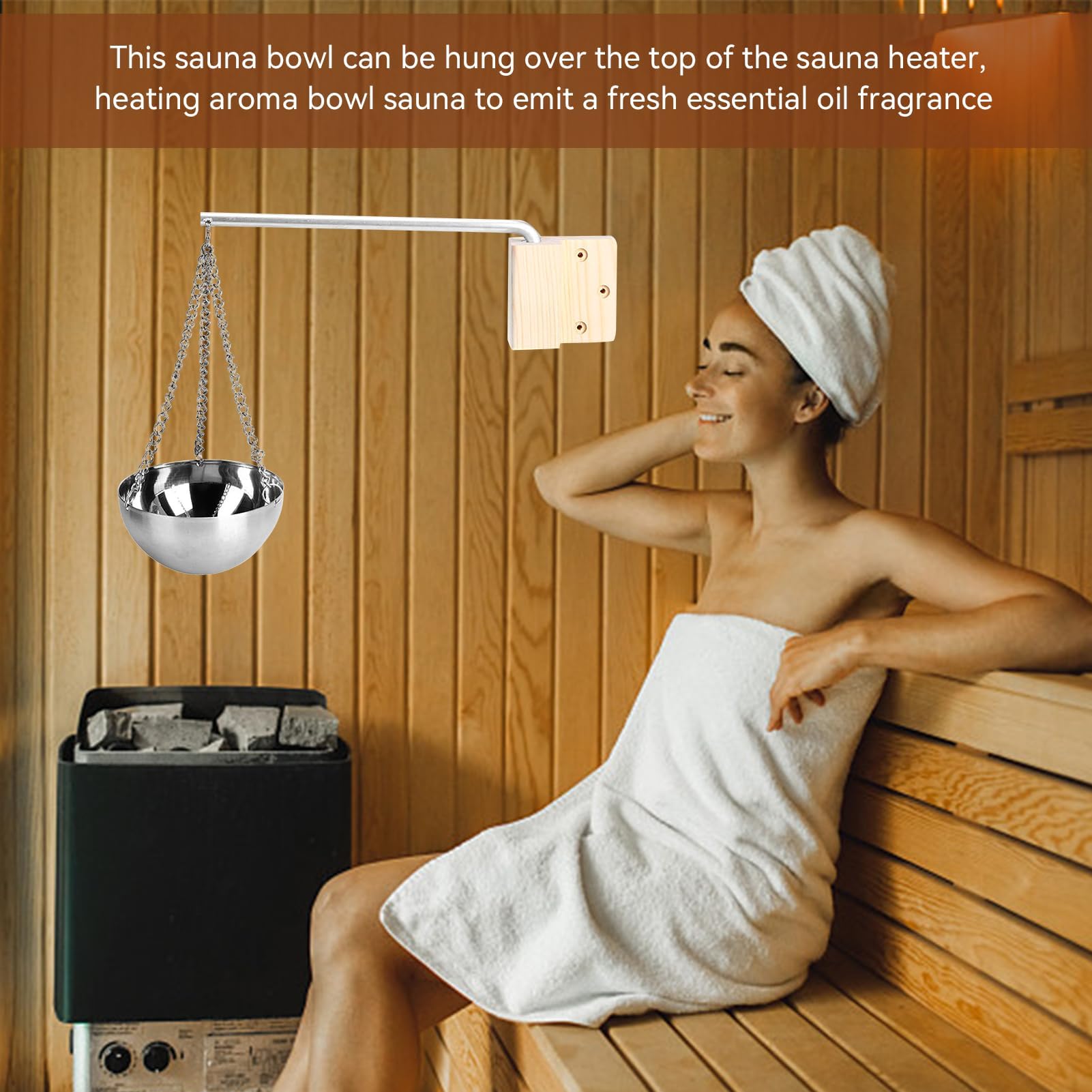 HERCHR Bol de Sauna en Acier Inoxydable, Tasse à Huile pour Accessoires de Sauna