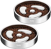 Vista 16 de Cuenco para perro de alimentación lenta, 1 taza para cachorros pequeños, cuenco de rompecabezas de acero inoxidable 304 de doble capa, antiasfixia