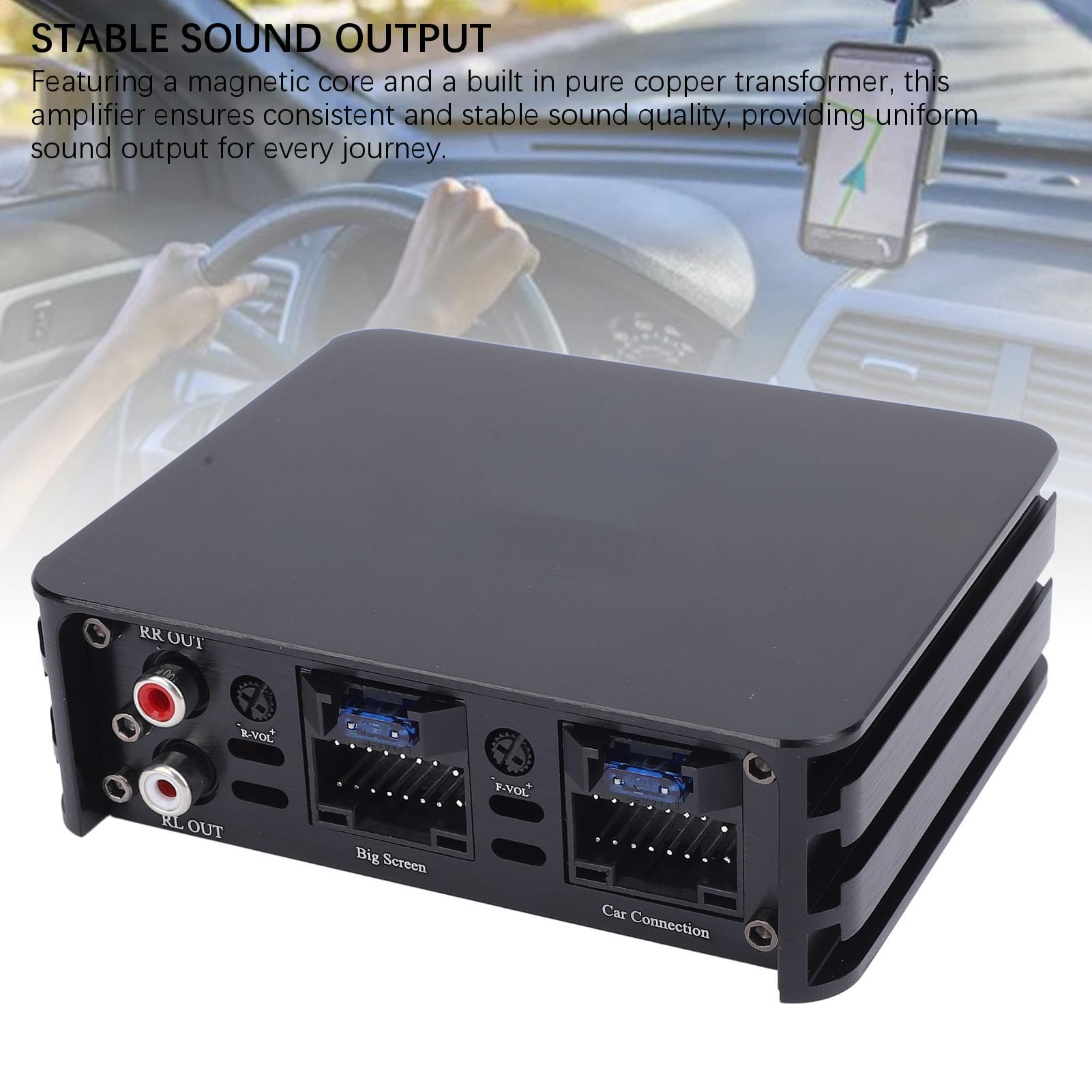 Acouto Amplificador de Coche DSP Amplificador de Potencia Automático Amplificador de Audio para Automóvil 320W Clase AB Calidad de Sonido Mejorada Aleación de Aluminio Transformador de (4 Canales)
