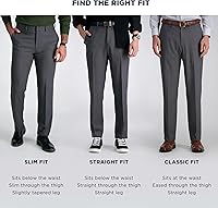 Vista 5 de Haggar Mens Classic Fit Flat Front Flex Waistband Stretch Dress Pant