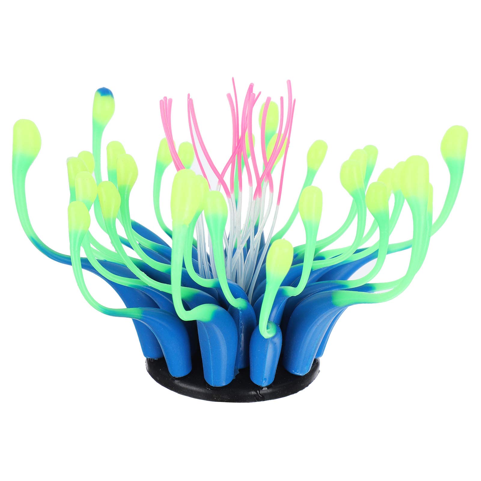 Efecto Brillante Decoración de Plantas de Coral Artificial Corales de Silicona Suave Simulación Planta de Acuario Pecera Decoración de Paisaje Adornos(Azul)