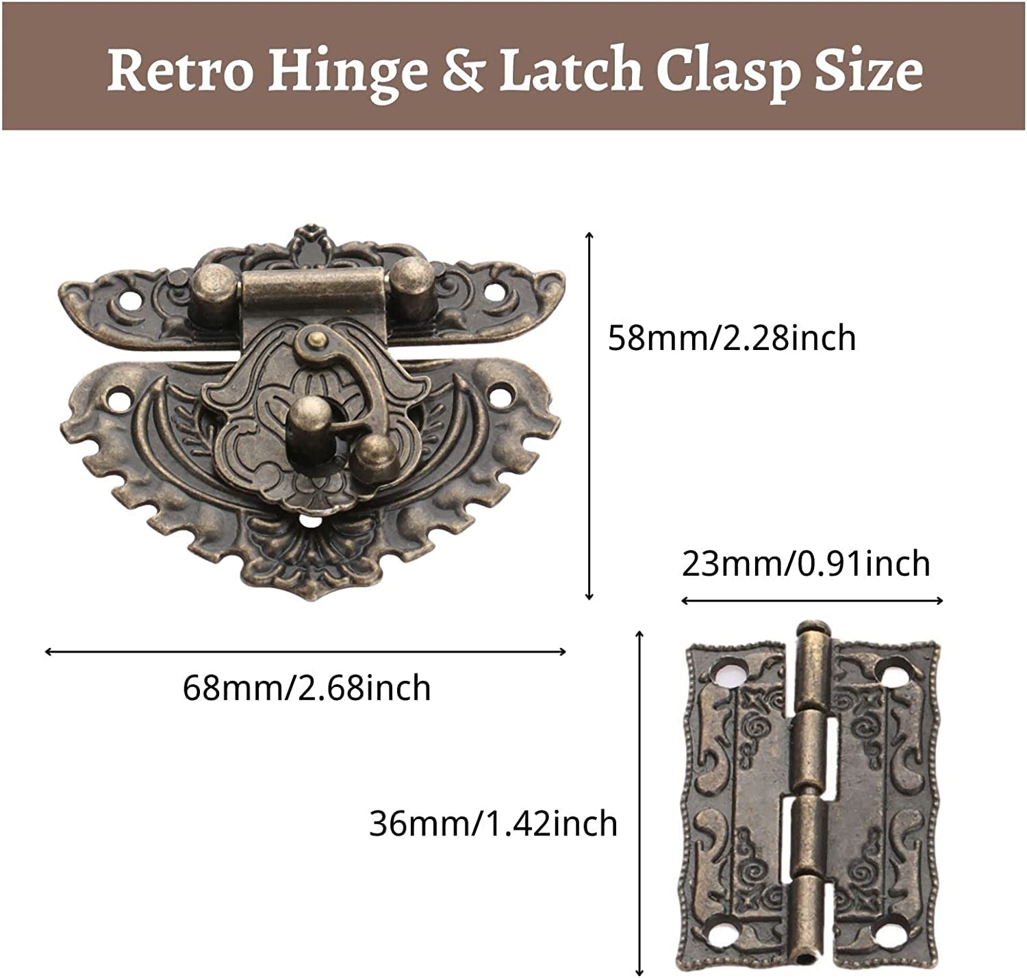 Image secondaire de Mgoodoo Charnières Rétro avec Verrouillage pour Coffres et Boîtes