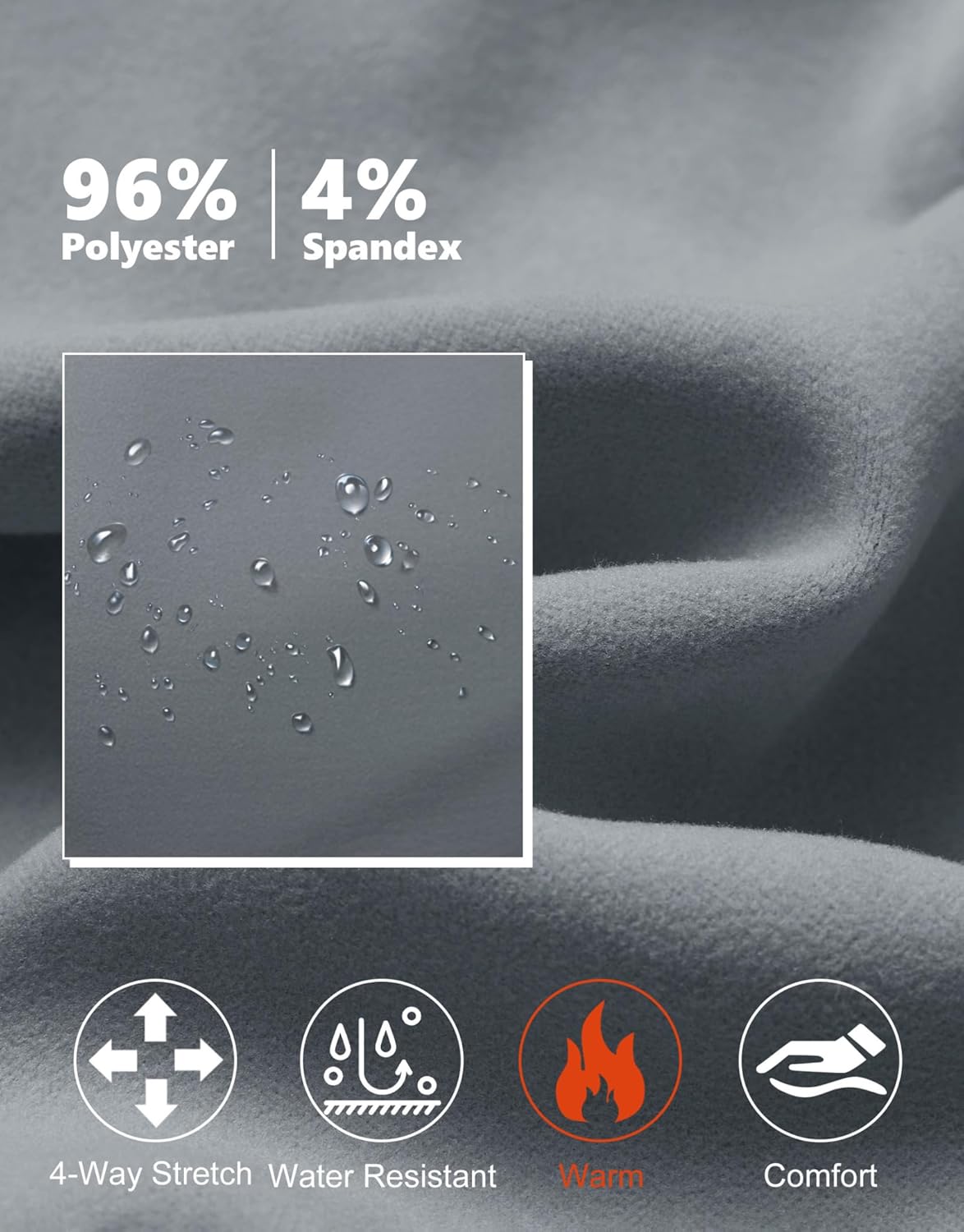 MICHEL ROUEN Mens Golf Pants Fleece Lined Water-Resistant Dress Pants Business Casual Outdoor Winter Pants for Men - Image 6